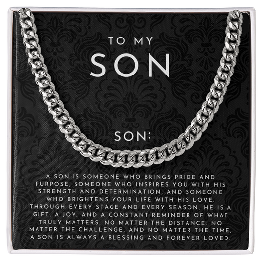 To My Son Definition Necklace