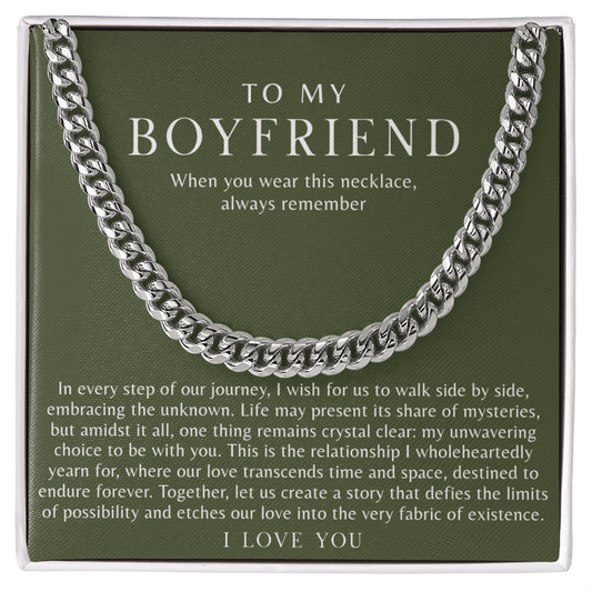 Always Remember Green Boyfriend Necklace