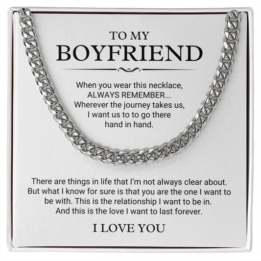 To My Boyfriend Necklace (Hand In Hand)