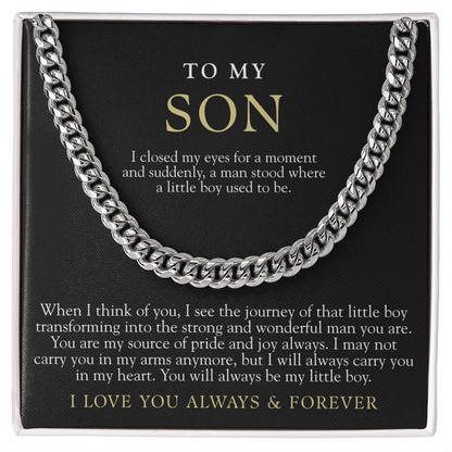 To My Son | I Closed My Eyes Black & Gold