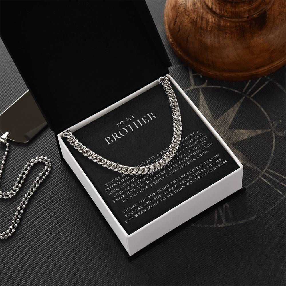 Brother Cuban Chain Necklace | Luxe Black