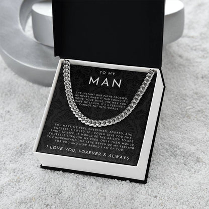 To My Man Necklace, Husband Boyfriend Gift