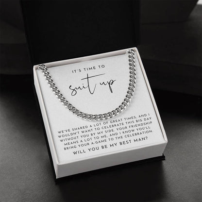 Suit Up Best Man Proposal Necklace | Heartfelt