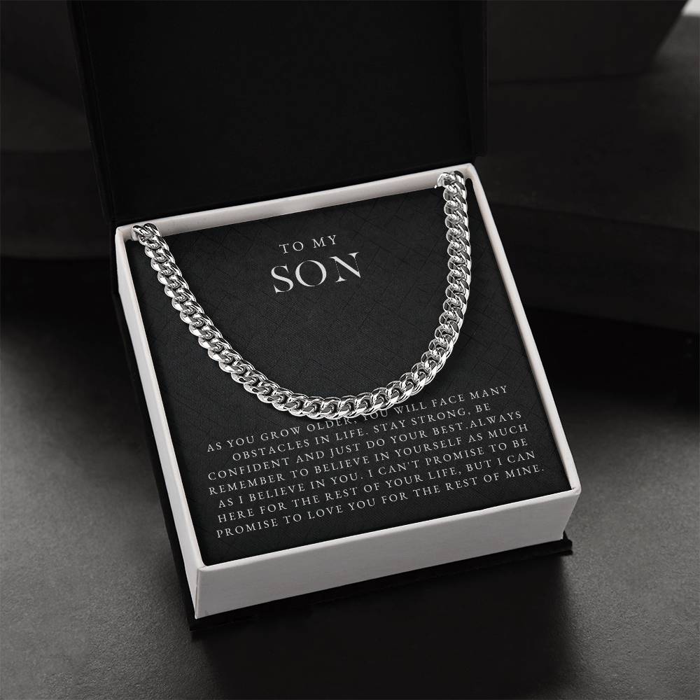 Son Cuban Chain Necklace | Luxe Black