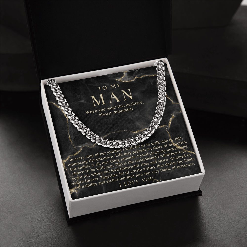 Black Marble To My Man Necklace