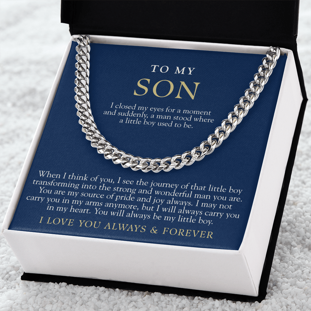 To My Son | Always My Little Boy Navy & Gold