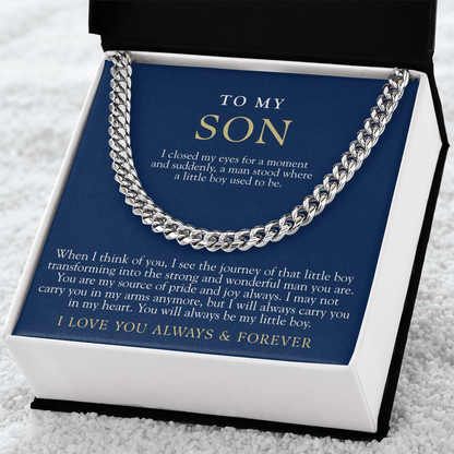 To My Son | Always My Little Boy Navy & Gold