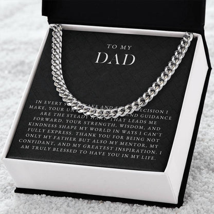 Dad Cuban Chain Necklace | Luxe Black