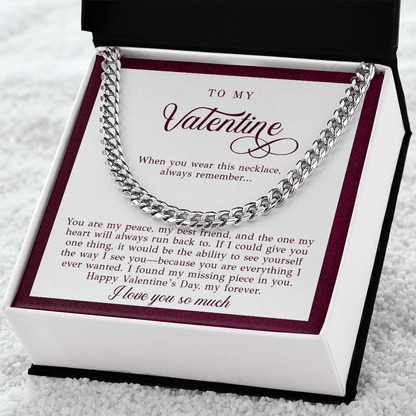 To My Valentine Men's Gift (You Are My Peace)
