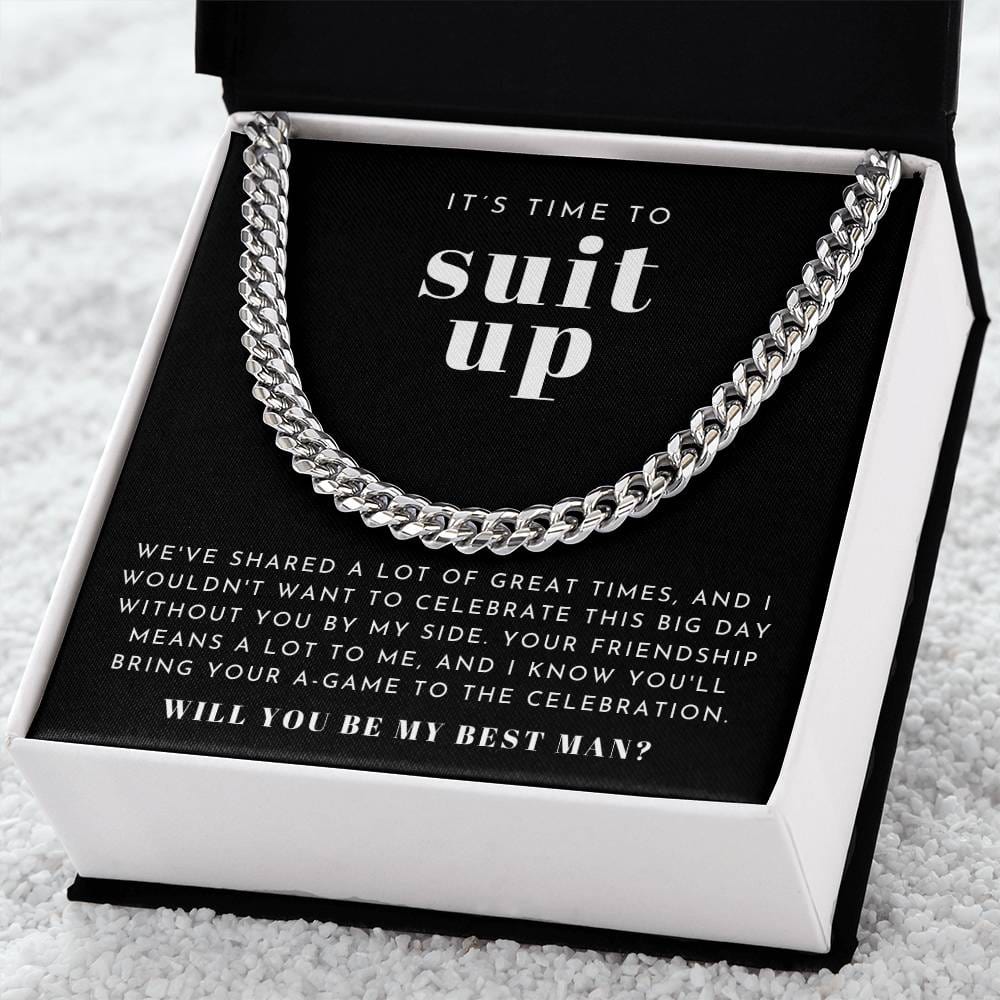 Suit Up Best Man Proposal Necklace | Bold