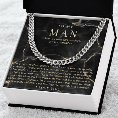 Black Marble To My Man Necklace
