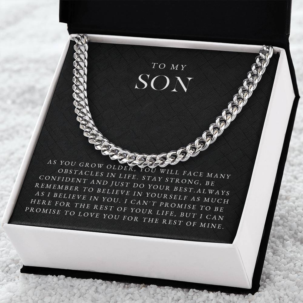 Son Cuban Chain Necklace | Luxe Black