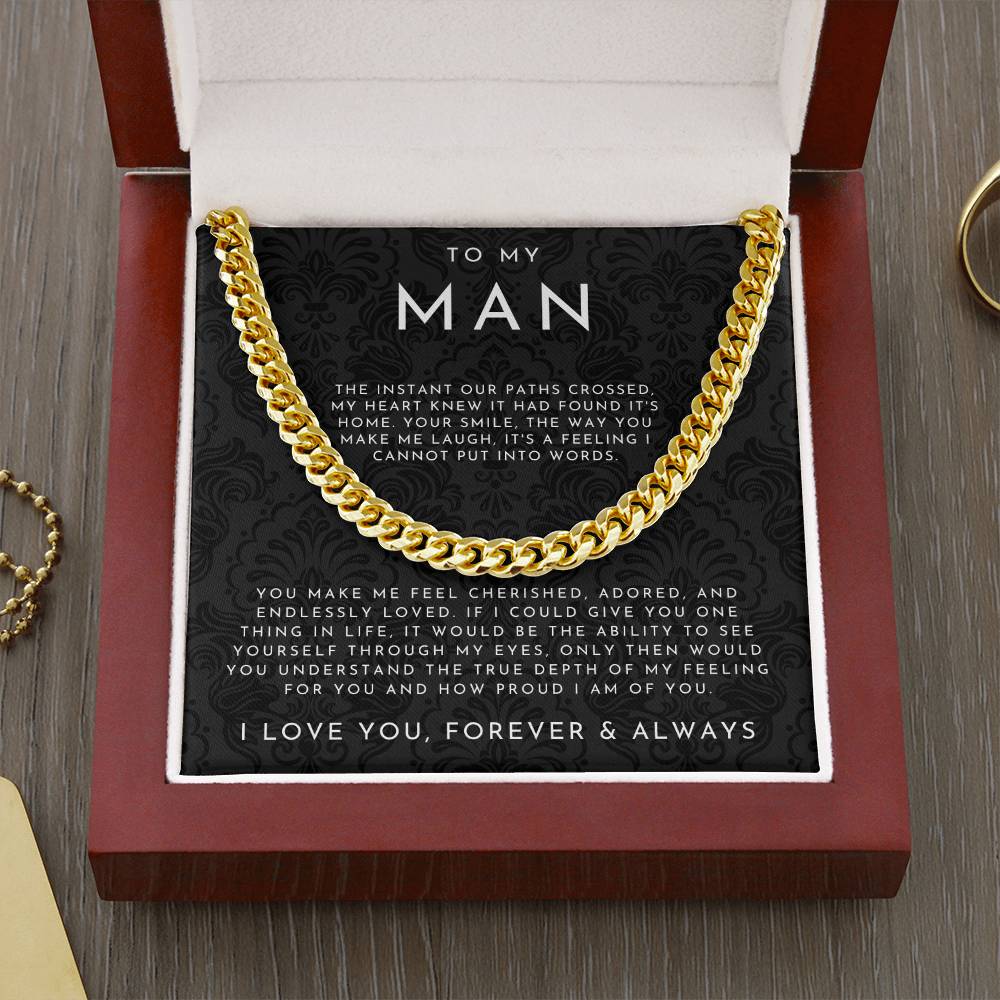 To My Man Necklace, Husband Boyfriend Gift