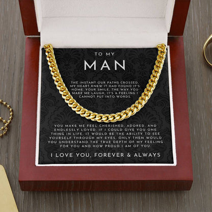 To My Man Necklace, Husband Boyfriend Gift