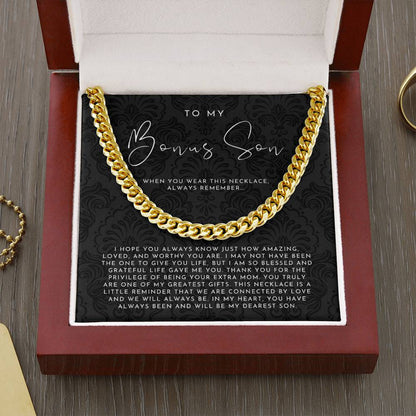 To My Bonus Son Necklace From Mom