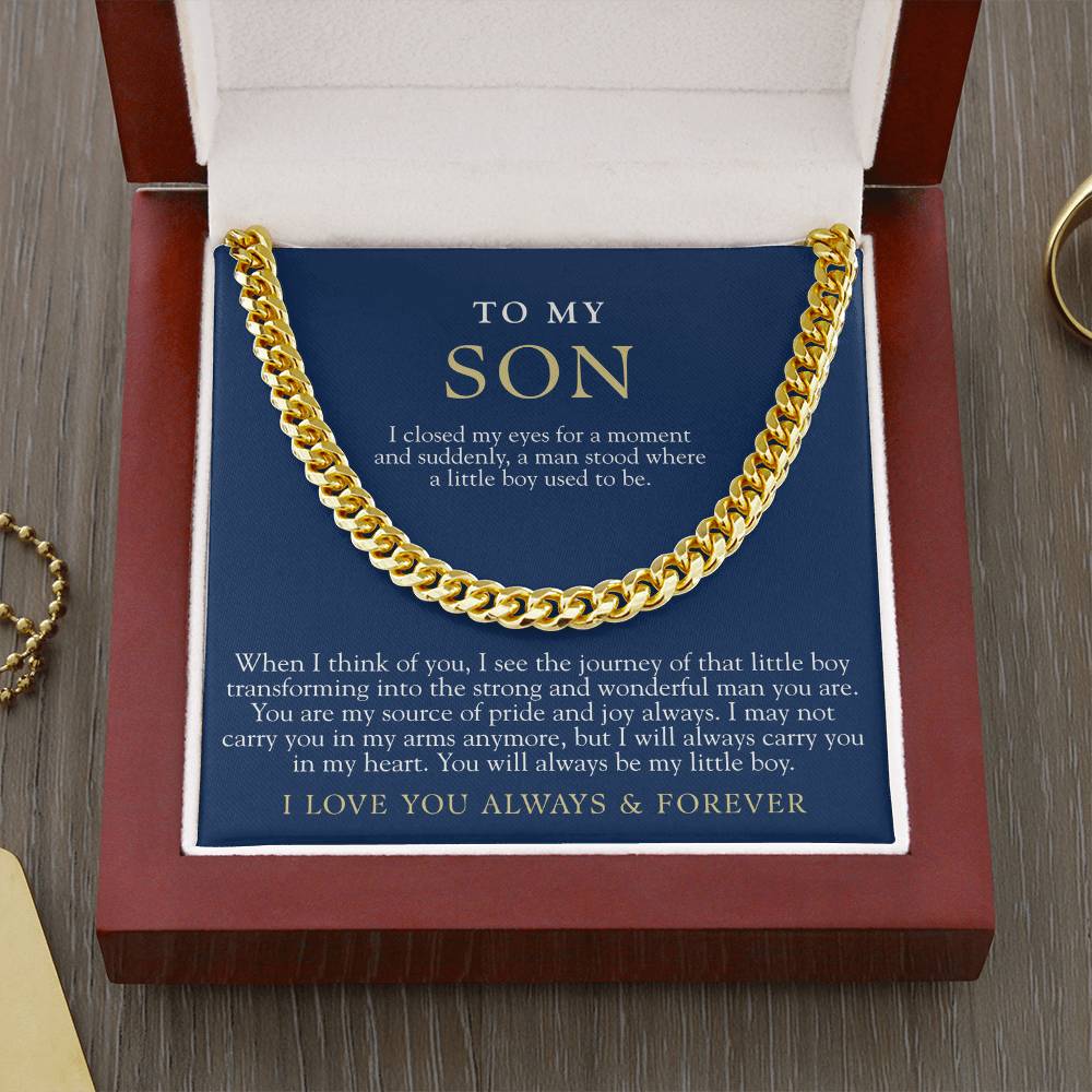 To My Son | Always My Little Boy Navy & Gold
