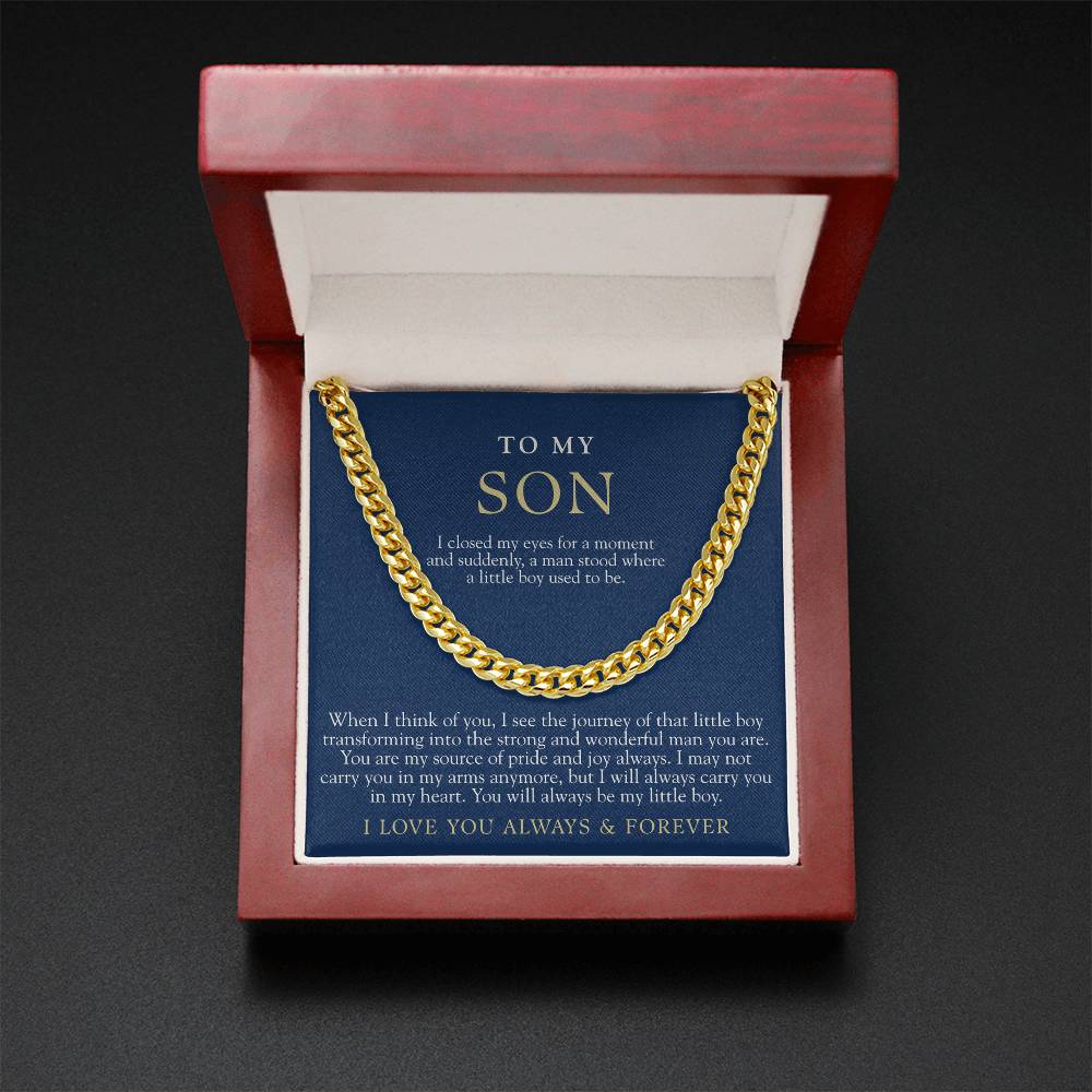 To My Son | Always My Little Boy Navy & Gold