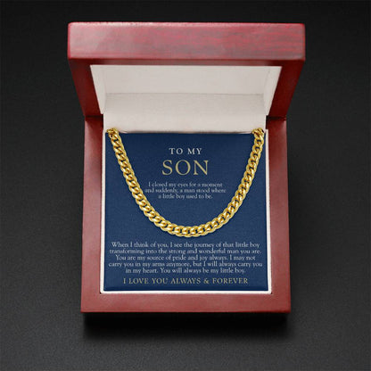 To My Son | Always My Little Boy Navy & Gold
