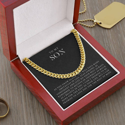 Son Cuban Chain Necklace | Luxe Black