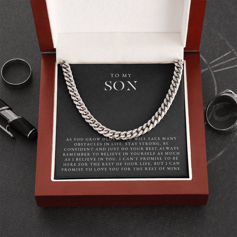 Son Cuban Chain Necklace | Luxe Black