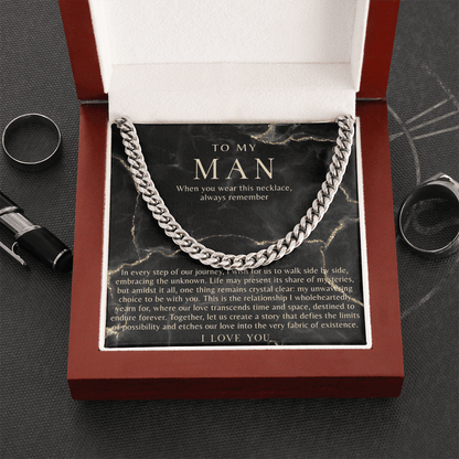 Black Marble To My Man Necklace