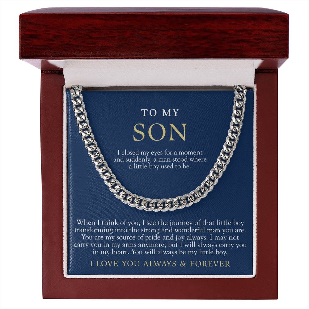 To My Son | Always My Little Boy Navy & Gold