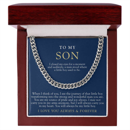 To My Son | Always My Little Boy Navy & Gold