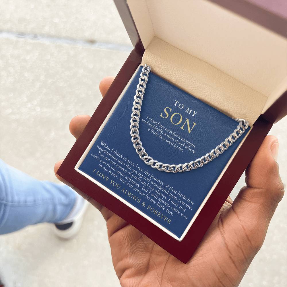 To My Son | Always My Little Boy Navy & Gold