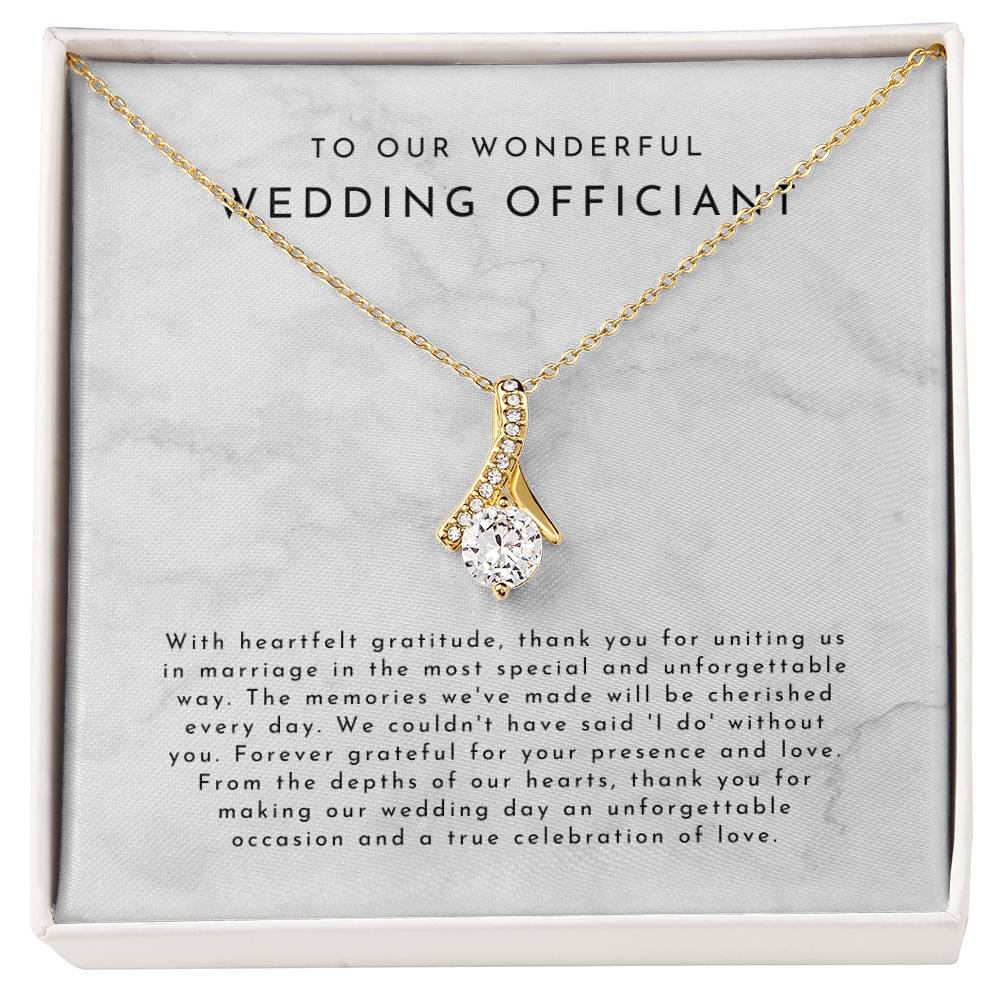 Wedding Officiant Gift (With Heartfelt Gratitude) Alluring Beauty Necklace - Timeless Marble Collection