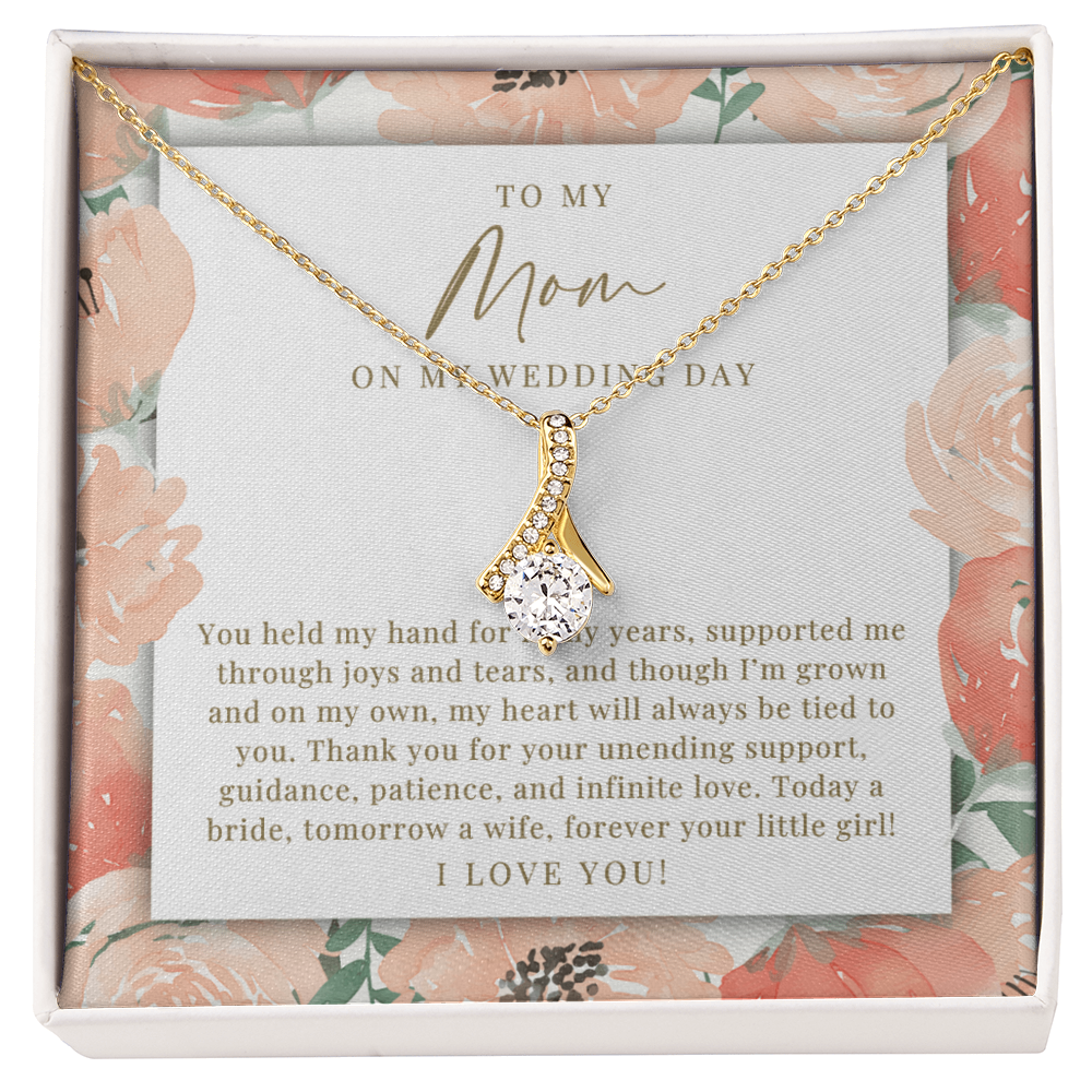 Mom Wedding Day Necklace | Forever Your Girl Peachy Floral