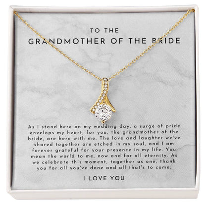 Grandmother Of The Bride Gift (As I Stand Here) Alluring Beauty Necklace - Timeless Marble Collection