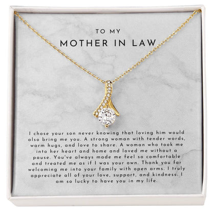 Mother In Law Gift (I Chose Your Son) Alluring Beauty Necklace - Timeless Marble Collection