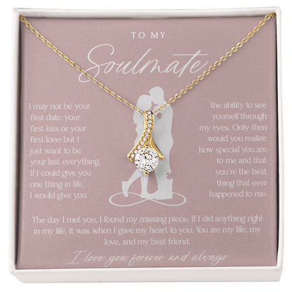 Blush Pink Missing Piece Soulmate Necklace