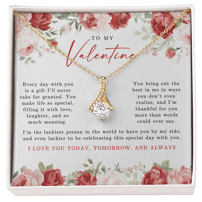 To My Valentine Alluring Beauty Necklace | Red Floral