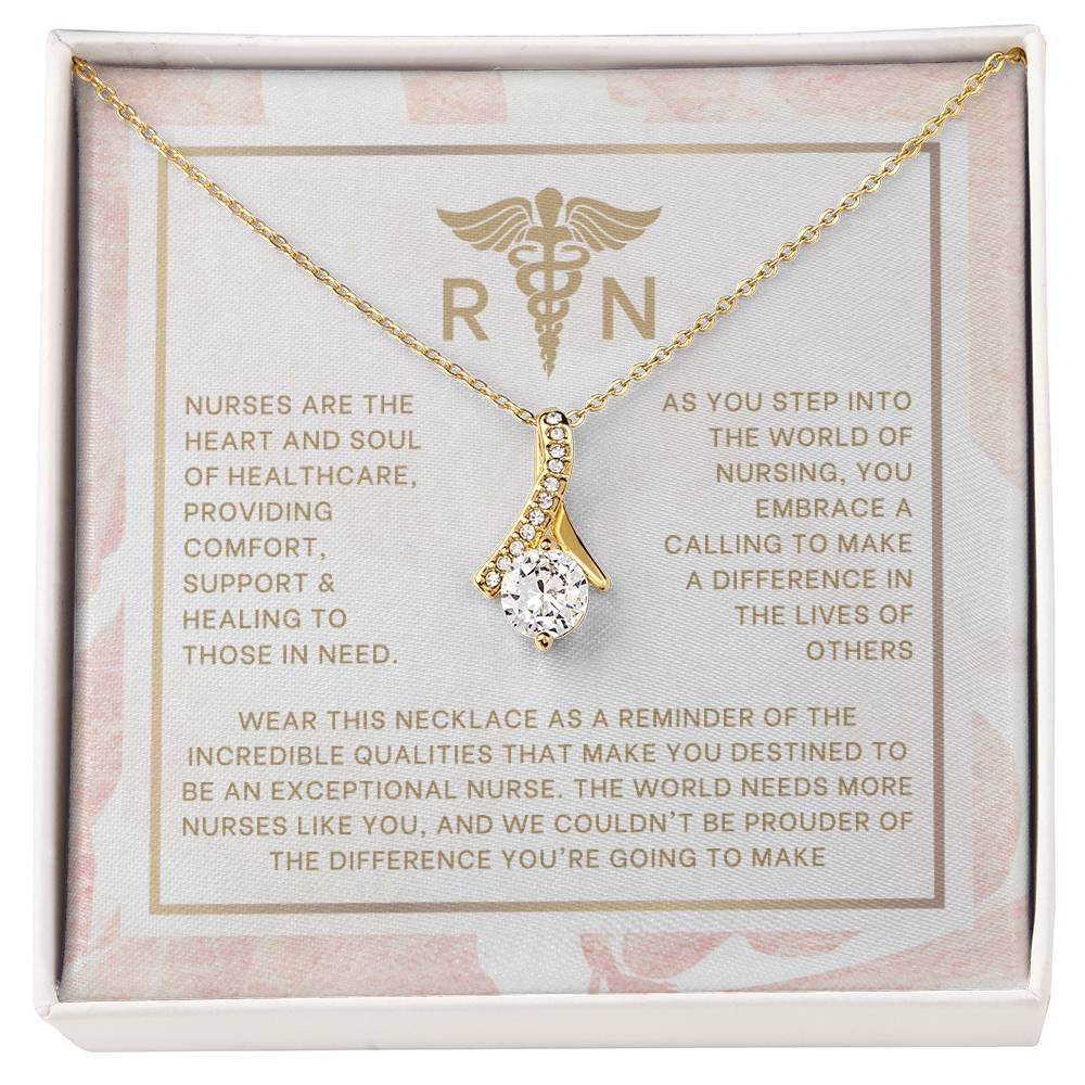 Blush and Gold RN Nurse Graduation Necklace