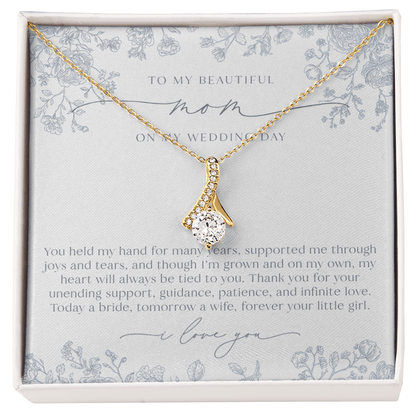 Mother of the Bride Necklace | Dusty Blue Chinoiserie Floral