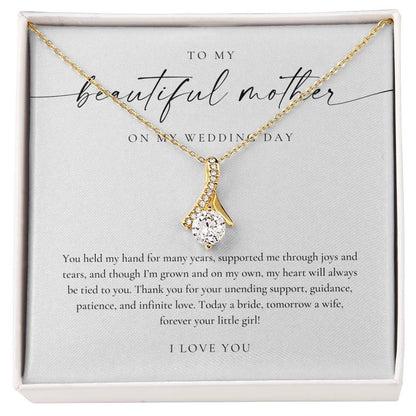 Mother Of The Bride Gift (You Held My Hand) Alluring Beauty Necklace - Eternal Bond Collection