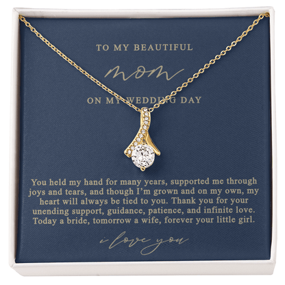 Mother of the Bride Necklace | Mom Navy and Gold
