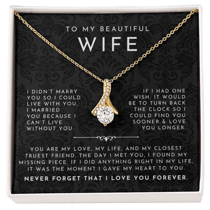 To My Wife Necklace | Black Lace My Love & Life
