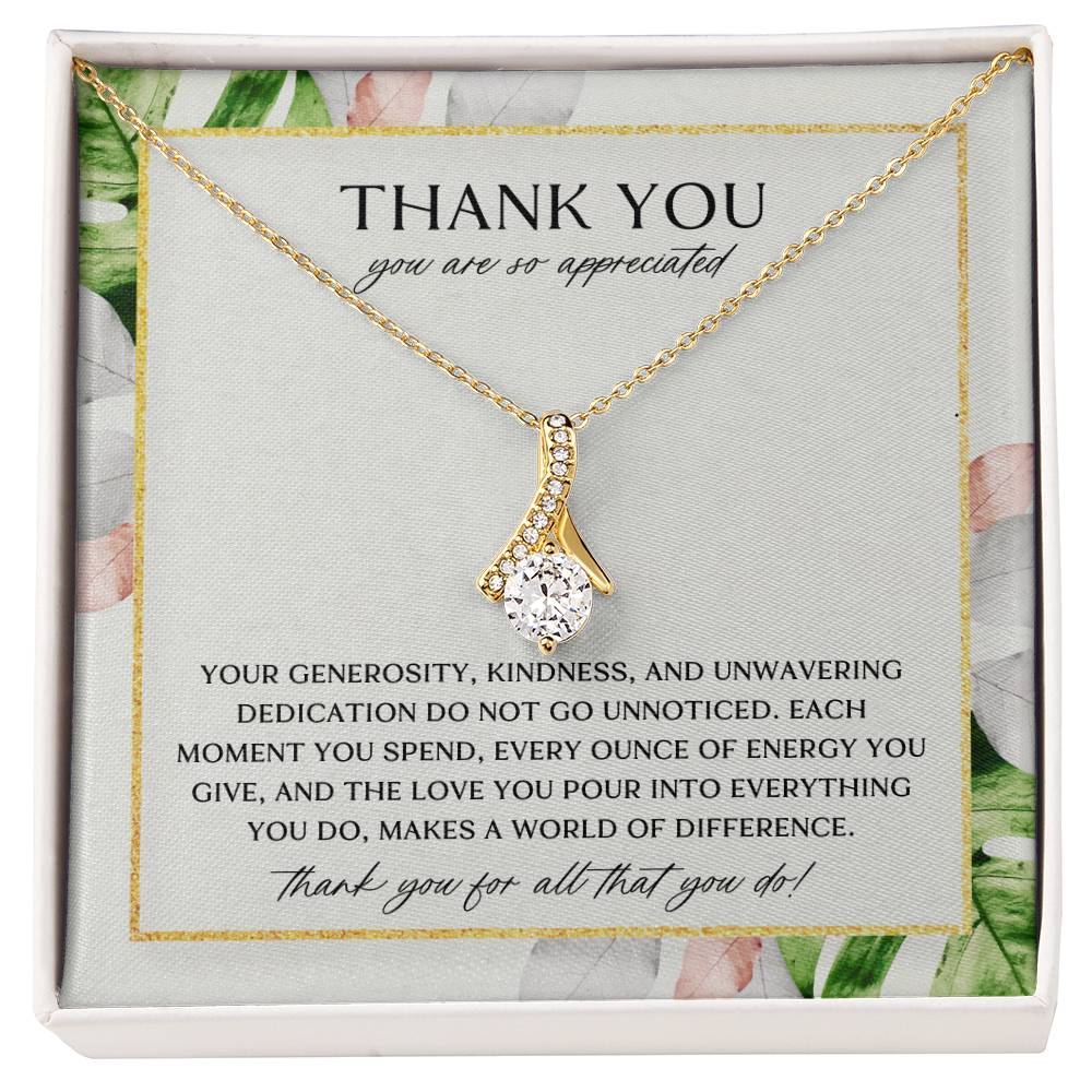 Elegant Palm Thank You Necklace