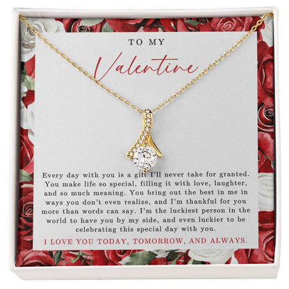 To My Valentine Necklace | Red Rose