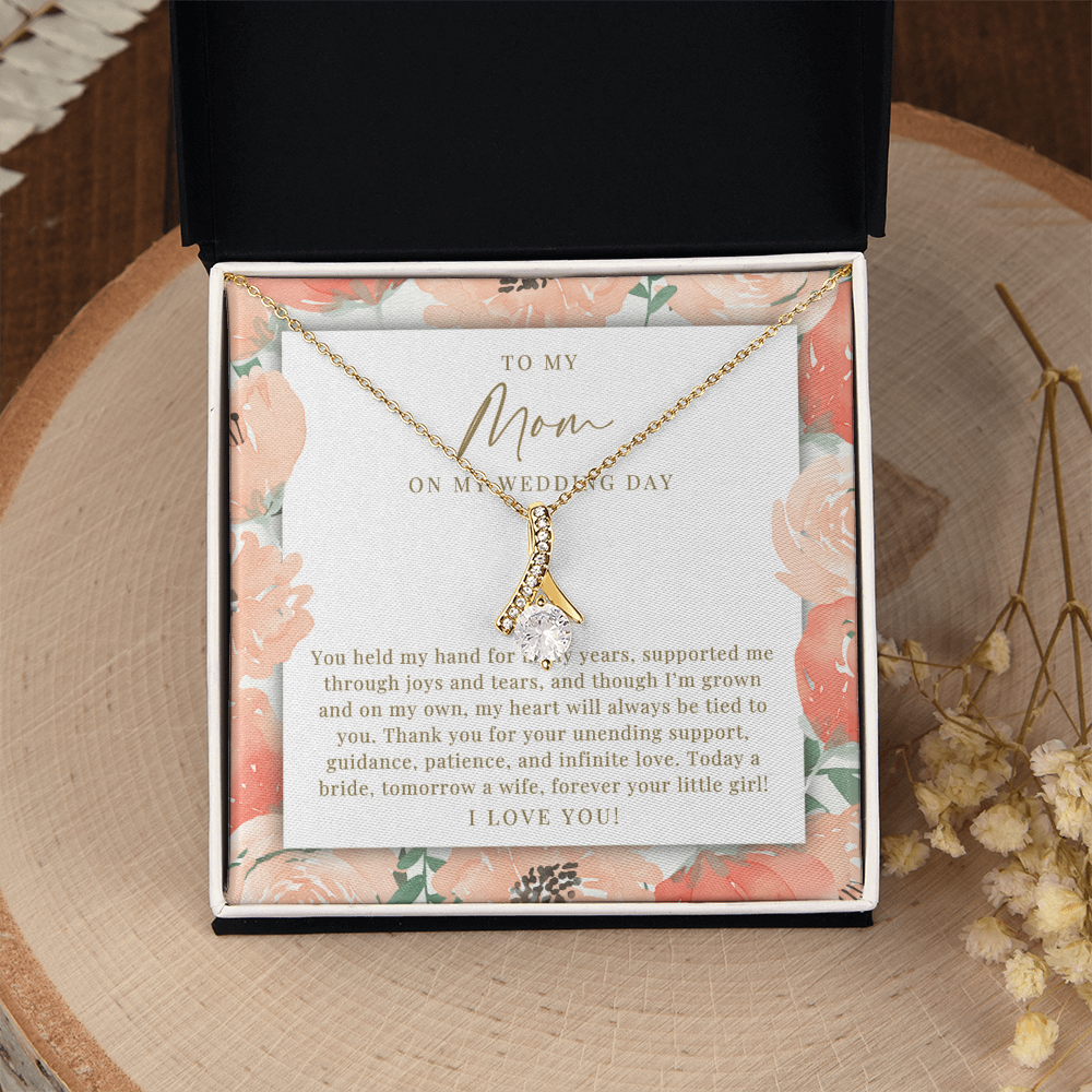 Mom Wedding Day Necklace | Forever Your Girl Peachy Floral