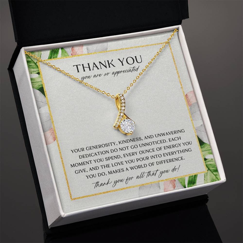 Elegant Palm Thank You Necklace