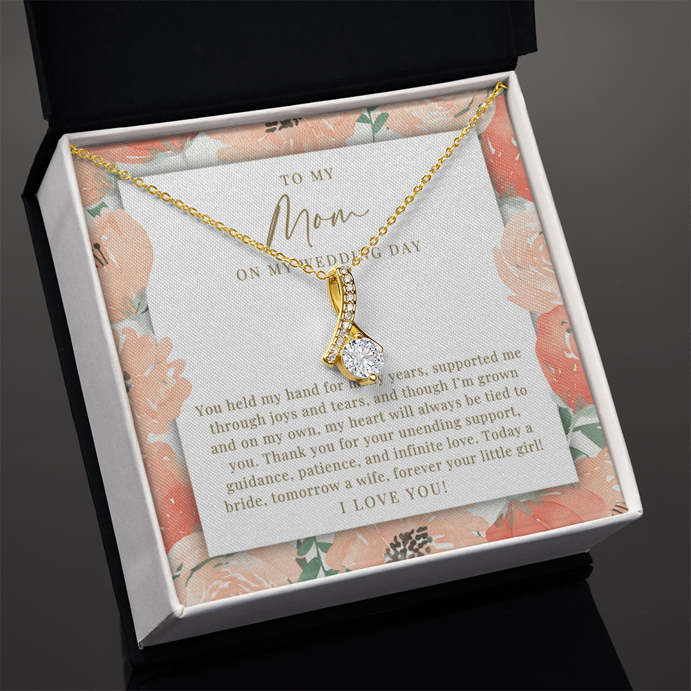 Mom Wedding Day Necklace | Forever Your Girl Peachy Floral