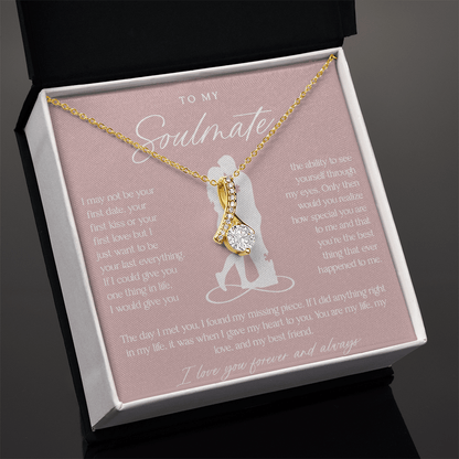 Blush Pink Missing Piece Soulmate Necklace