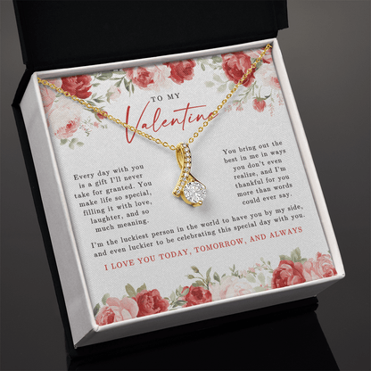 To My Valentine Alluring Beauty Necklace | Red Floral