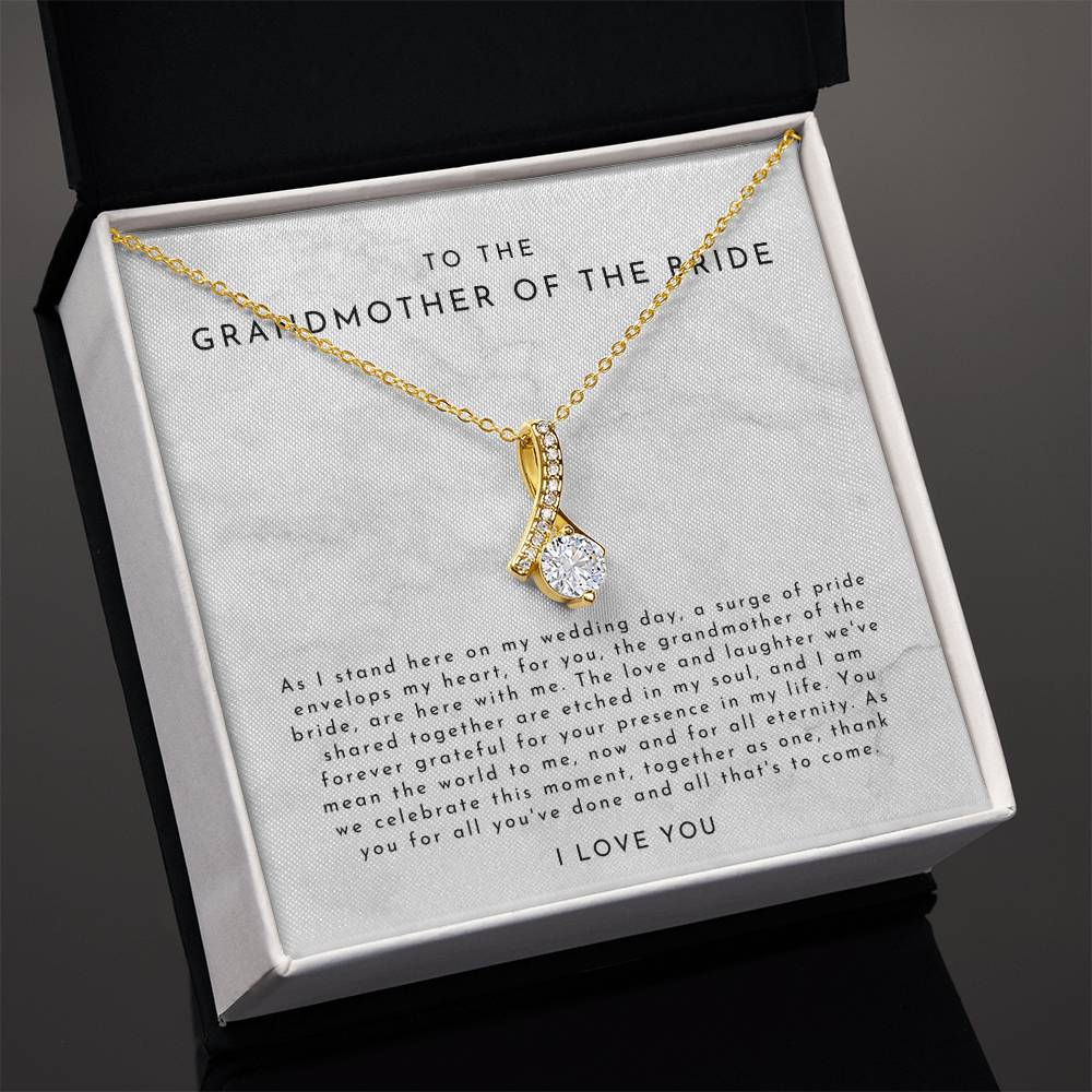 Grandmother Of The Bride Gift (As I Stand Here) Alluring Beauty Necklace - Timeless Marble Collection