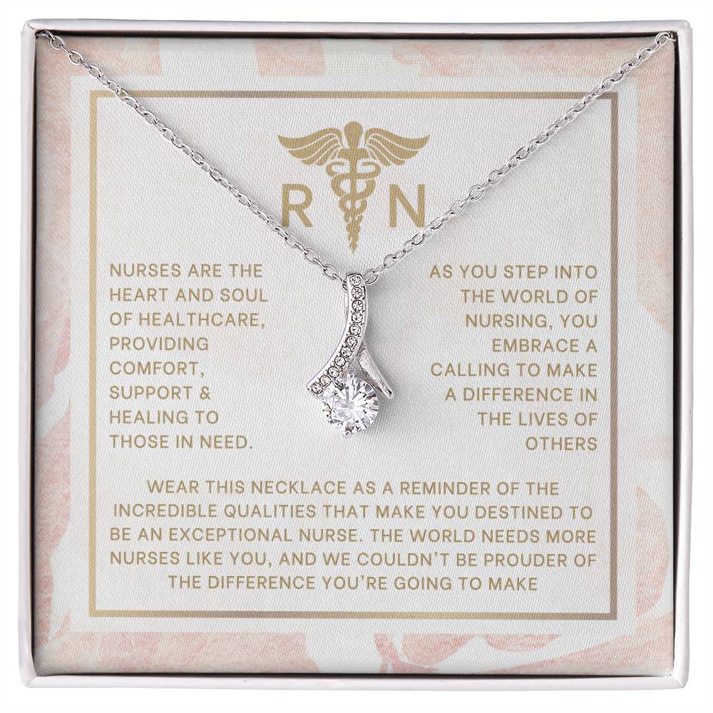 Blush and Gold RN Nurse Graduation Necklace