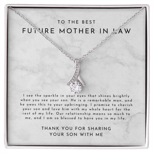 Mother In Law Gift (I See The Sparkle) Alluring Beauty Necklace - Timeless Marble Collection