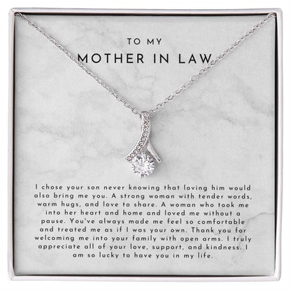 Mother In Law Gift (I Chose Your Son) Alluring Beauty Necklace - Timeless Marble Collection